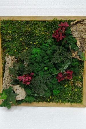 Quadro lichene muschio fiori