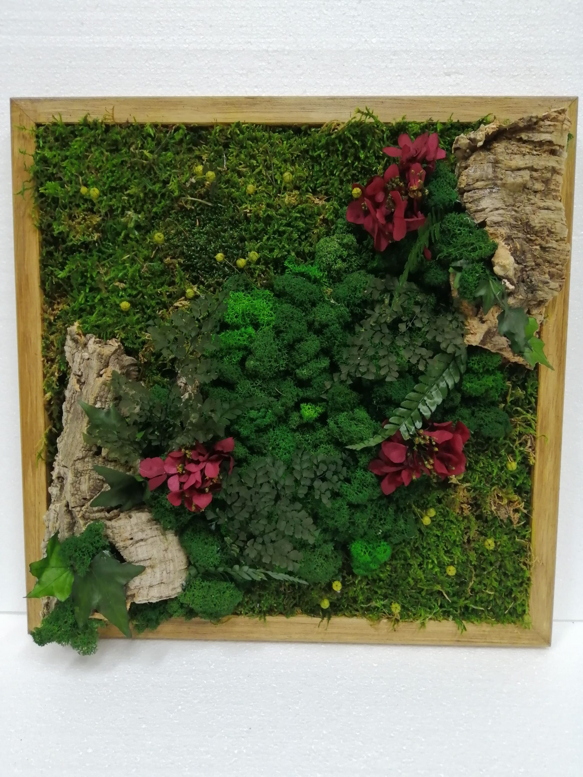 Quadro lichene muschio fiori