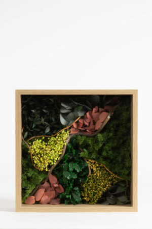Quadro portaoggetti con fogliame stabilizzato