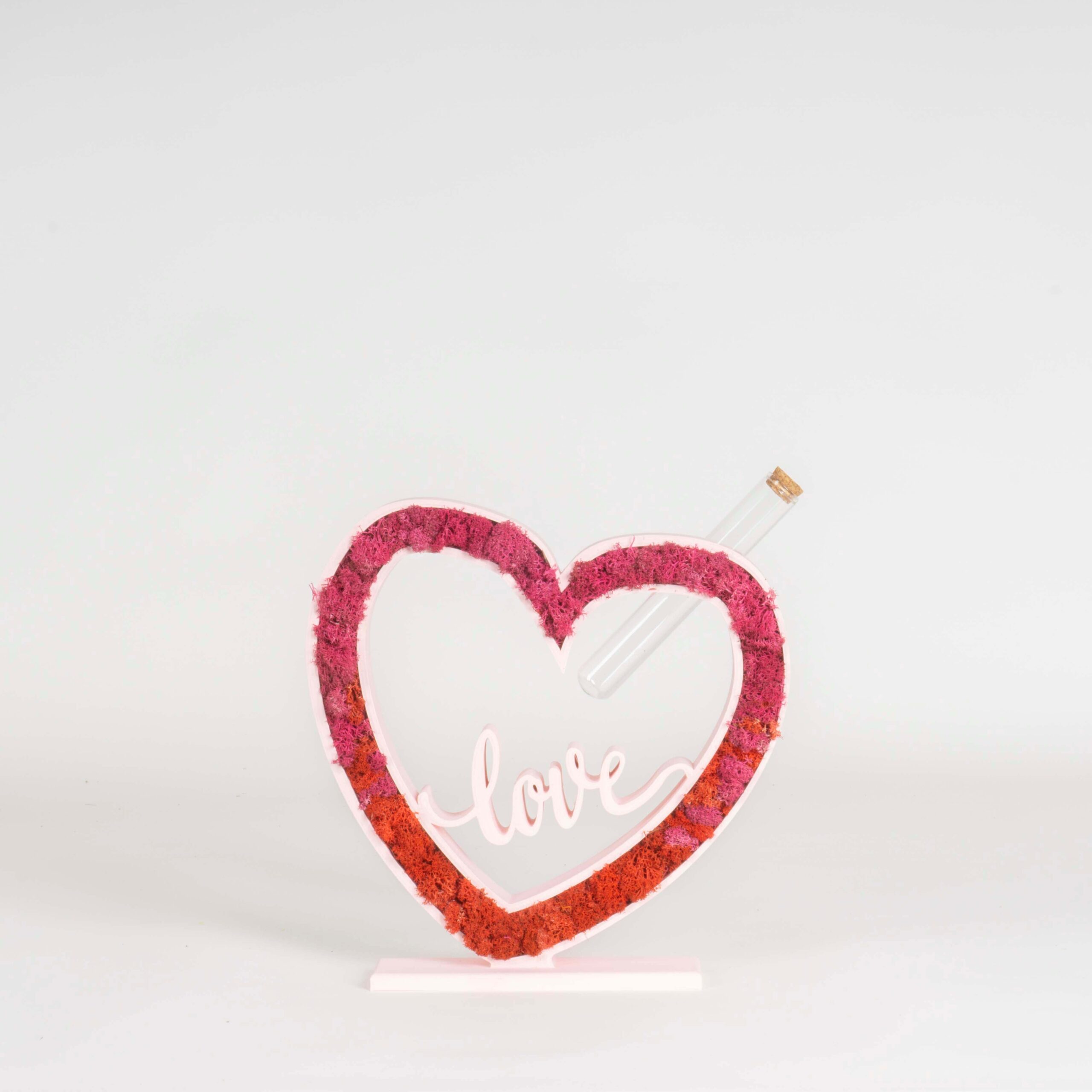Cuore con scritta LOVE e Lichene