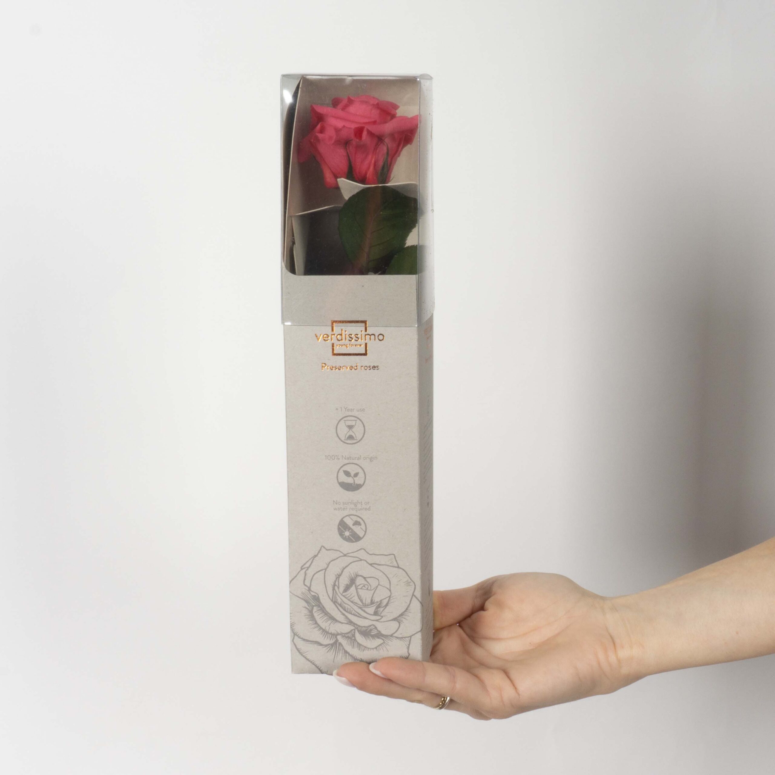 Rosa mini stelo Rosa scuro - immagine 4