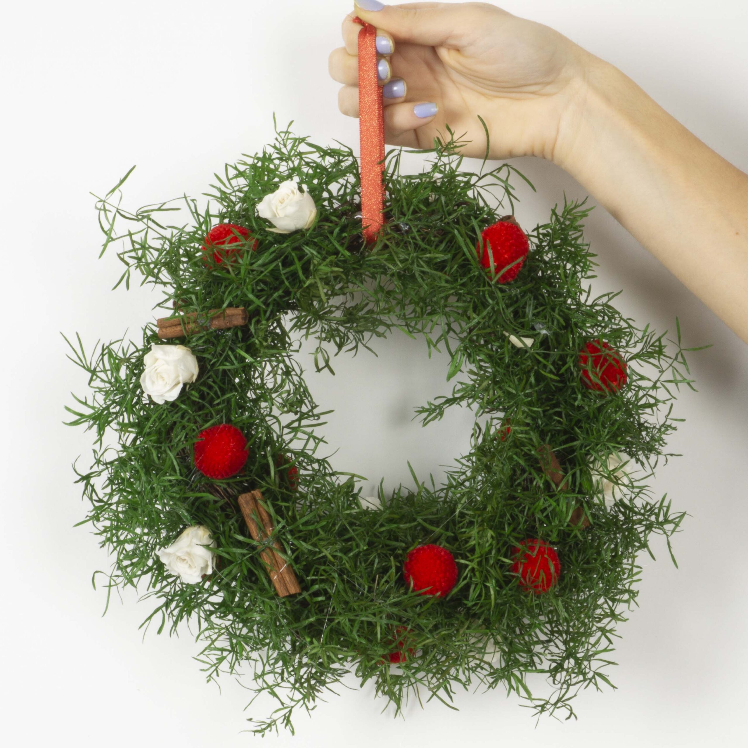 Ghirlanda Craspedia e Rose - immagine 3